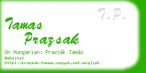tamas prazsak business card